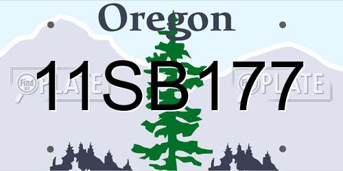 11SB177 Oregon License Plate