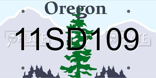 11SD109 Oregon License Plate
