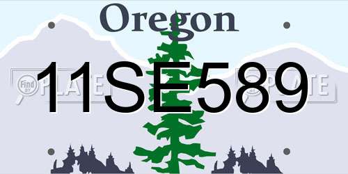 11SE589 Oregon License Plate