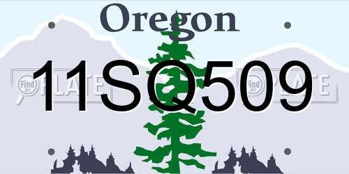 11SQ509 Oregon License Plate