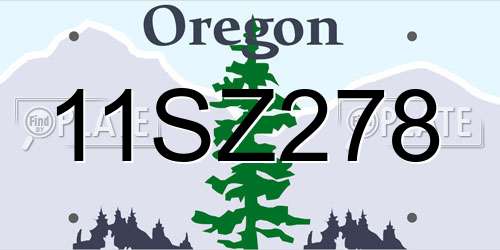 11SZ278 Oregon License Plate