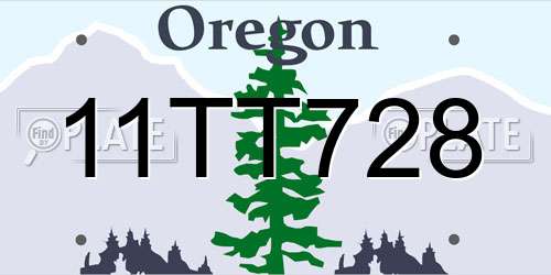 11TT728 Oregon License Plate