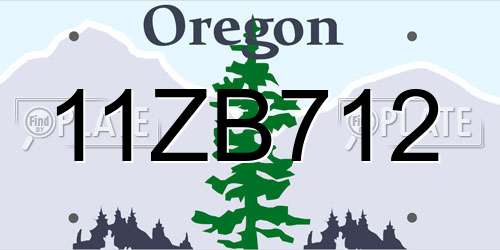 11ZB712 Oregon License Plate