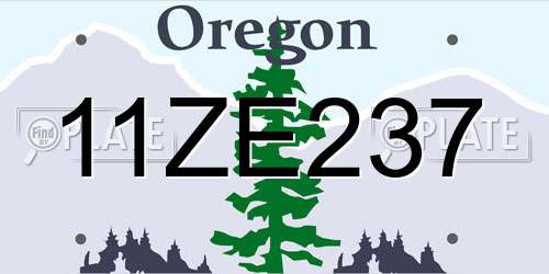 11ZE237 Oregon License Plate