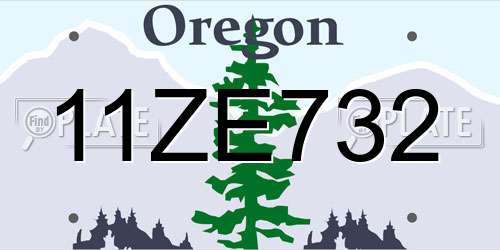 11ZE732 Oregon License Plate