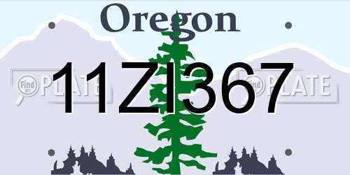 11ZI367 Oregon License Plate