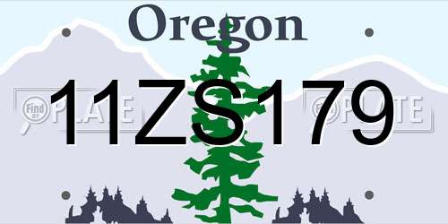 11ZS179 Oregon License Plate