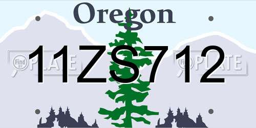 11ZS712 Oregon License Plate