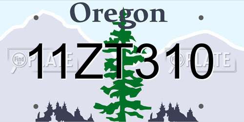 11ZT310 Oregon License Plate
