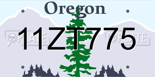 11ZT775 Oregon License Plate
