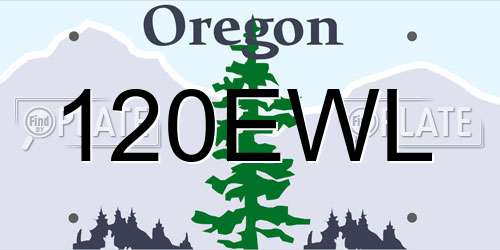120EWL Oregon License Plate