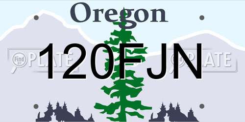 120FJN Oregon License Plate