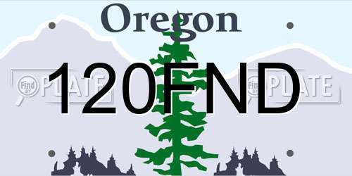 120FND Oregon License Plate