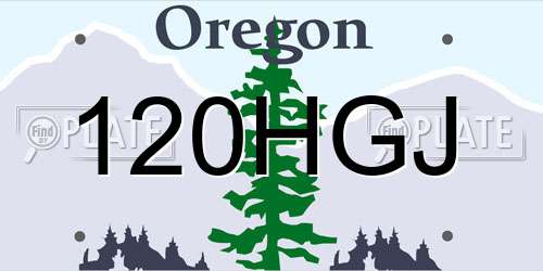 120HGJ Oregon License Plate