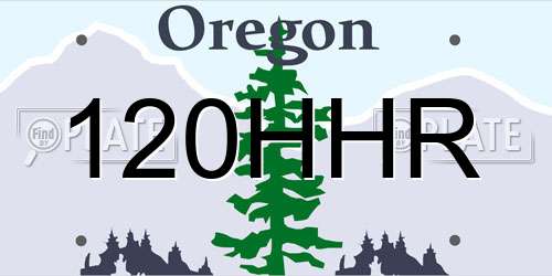 120HHR Oregon License Plate