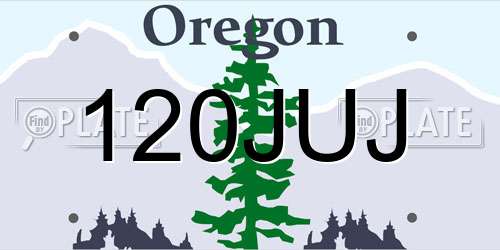 120JUJ Oregon License Plate