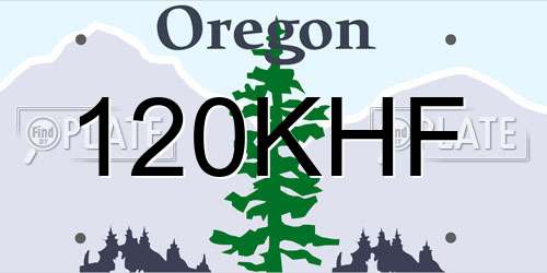 120KHF Oregon License Plate