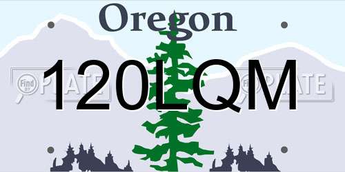 120LQM Oregon License Plate