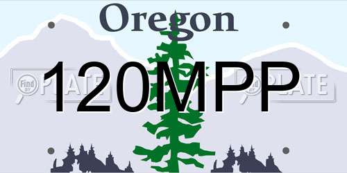 120MPP Oregon License Plate