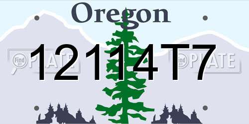 12114T7 Oregon License Plate