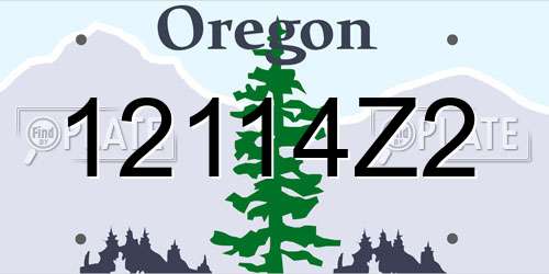 12114Z2 Oregon License Plate