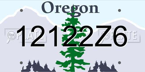 12122Z6 Oregon License Plate