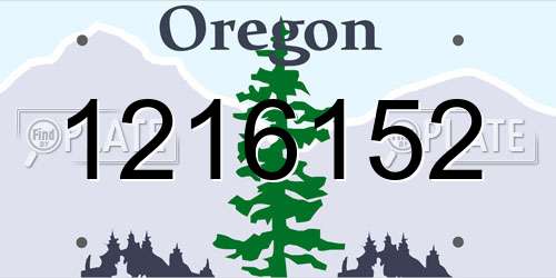 1216152 Oregon License Plate