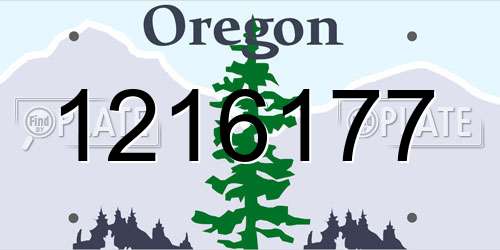 1216177 Oregon License Plate