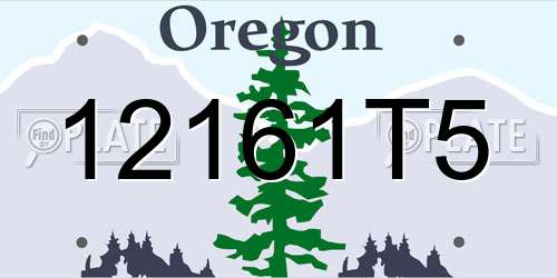 12161T5 Oregon License Plate