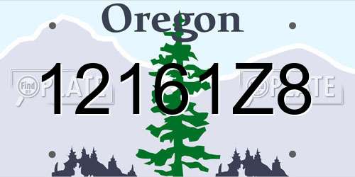 12161Z8 Oregon License Plate