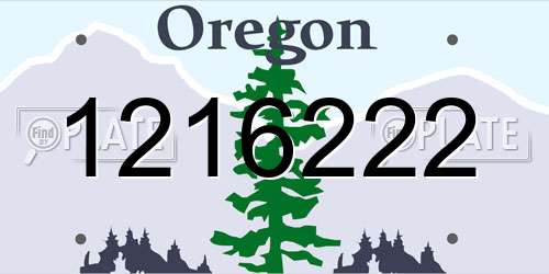 1216222 Oregon License Plate