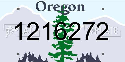 1216272 Oregon License Plate