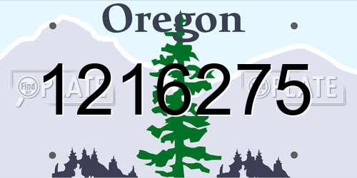 1216275 Oregon License Plate