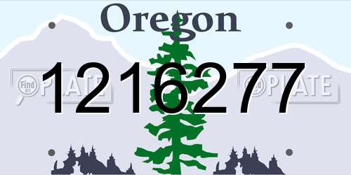 1216277 Oregon License Plate