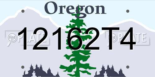12162T4 Oregon License Plate
