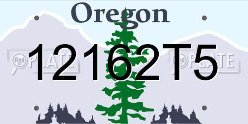 12162T5 Oregon License Plate