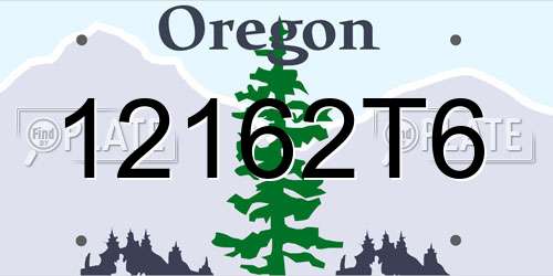 12162T6 Oregon License Plate