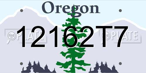 12162T7 Oregon License Plate