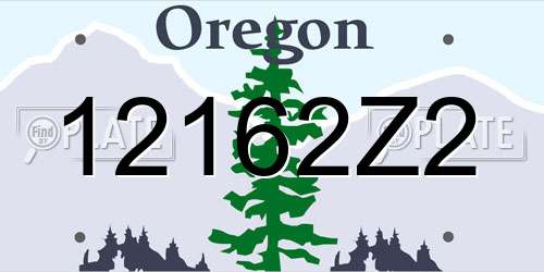12162Z2 Oregon License Plate