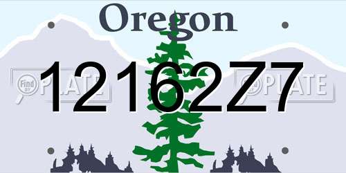 12162Z7 Oregon License Plate