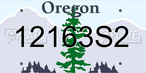 12163S2 Oregon License Plate