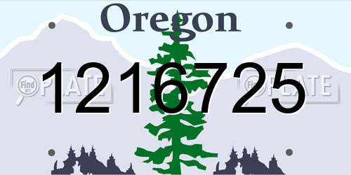 1216725 Oregon License Plate