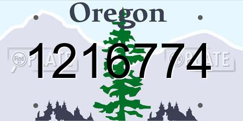 1216774 Oregon License Plate