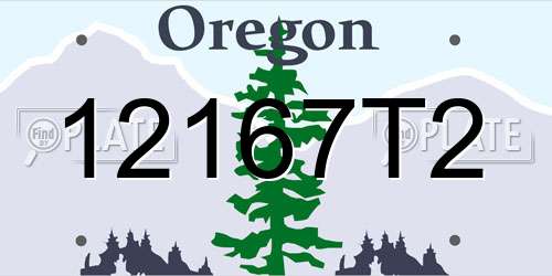 12167T2 Oregon License Plate