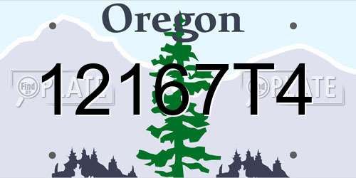 12167T4 Oregon License Plate
