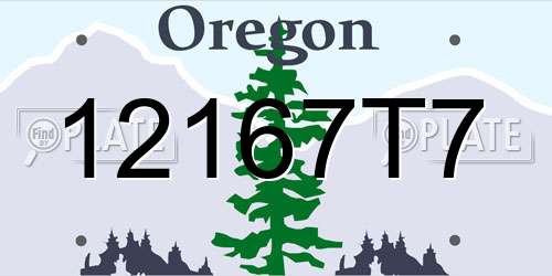 12167T7 Oregon License Plate