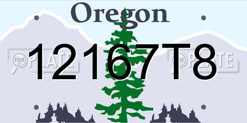 12167T8 Oregon License Plate
