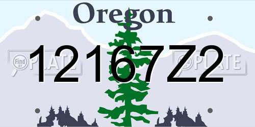 12167Z2 Oregon License Plate