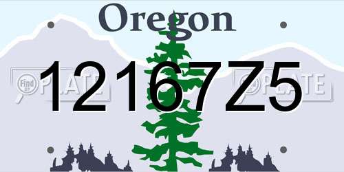 12167Z5 Oregon License Plate