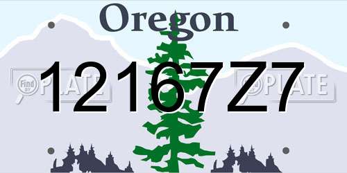 12167Z7 Oregon License Plate